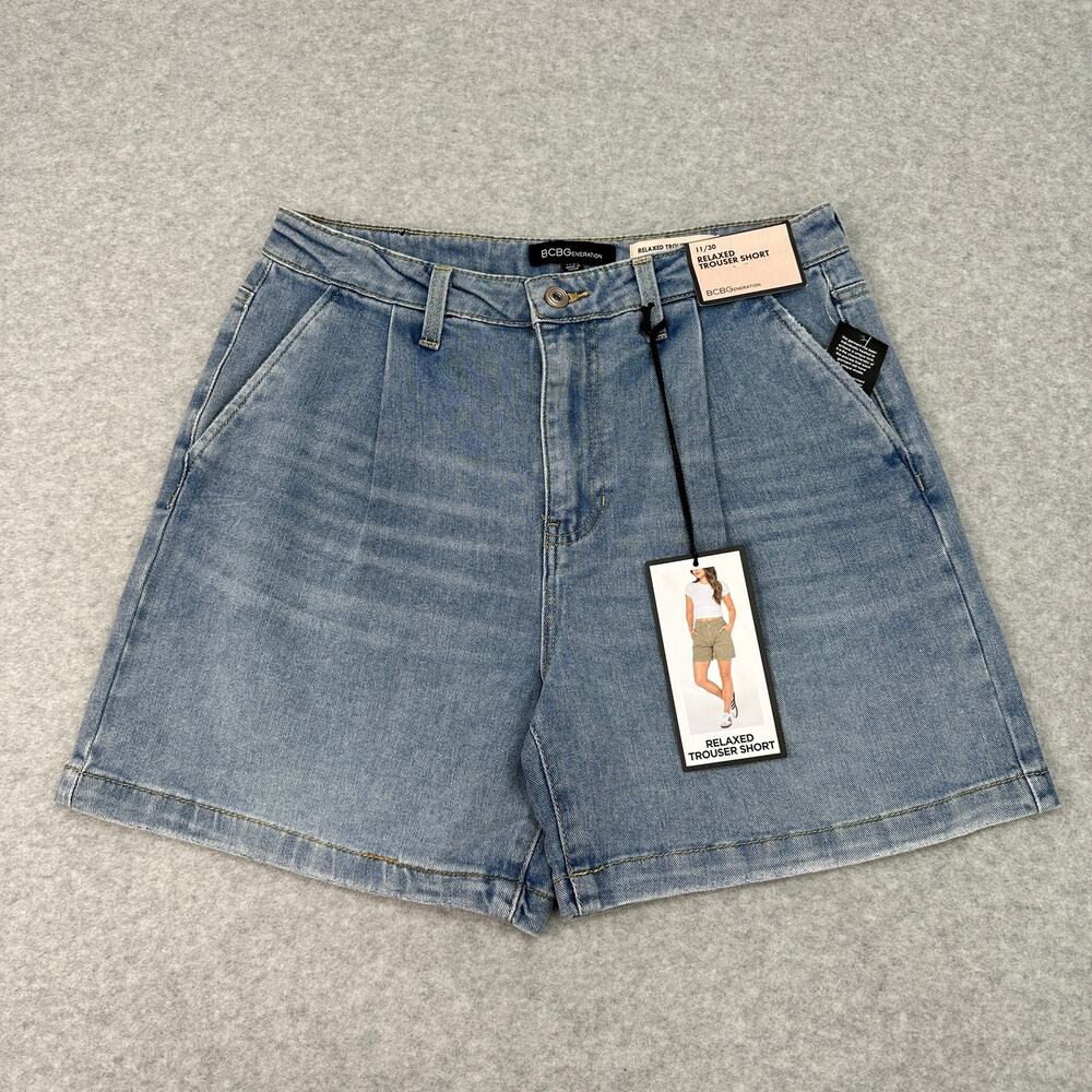 BCBGeneration Relaxed Trouser Shorts WMNS 30 Blue Casual Denim Style Light Wash